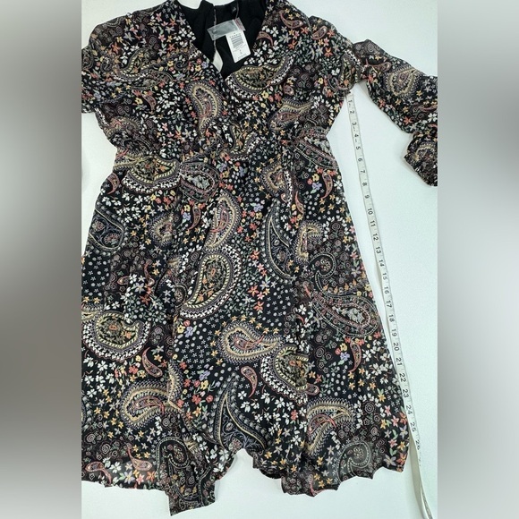 NWT Torrid Black Chiffon Floral Paisley Lined Mini Dress Size L 12 - Picture 5 of 12